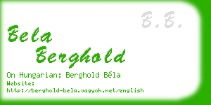 bela berghold business card